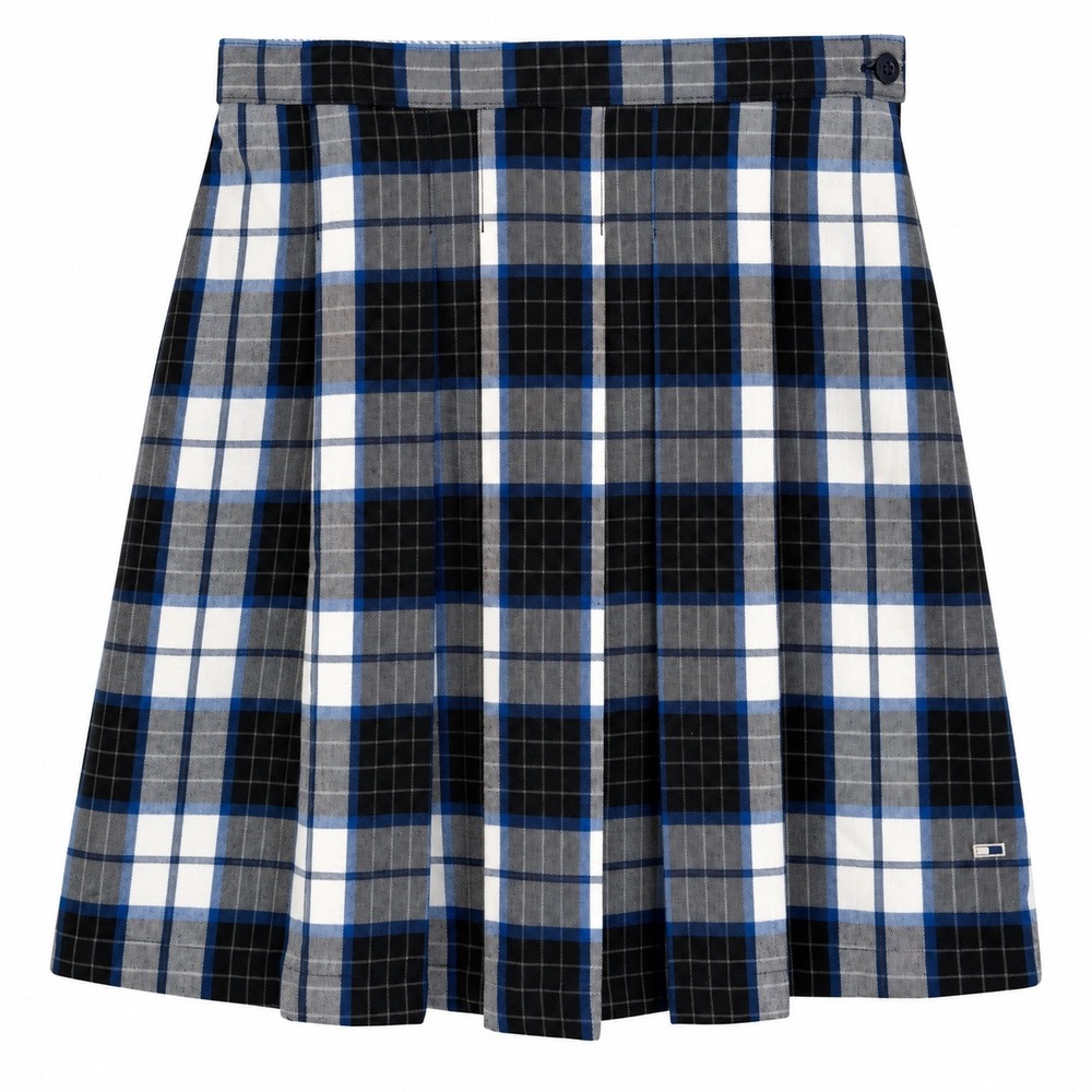 Tommy Hilfiger Girls School Uniform Plaid Pleated Skirt Blue White Size 16 NWT